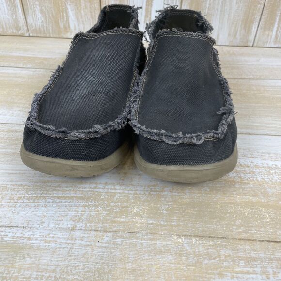 Crocs Santa Cruz Loafers Blue Canvas Triple Comfort Slip-On Men’s Size 12 - Picture 3 of 11